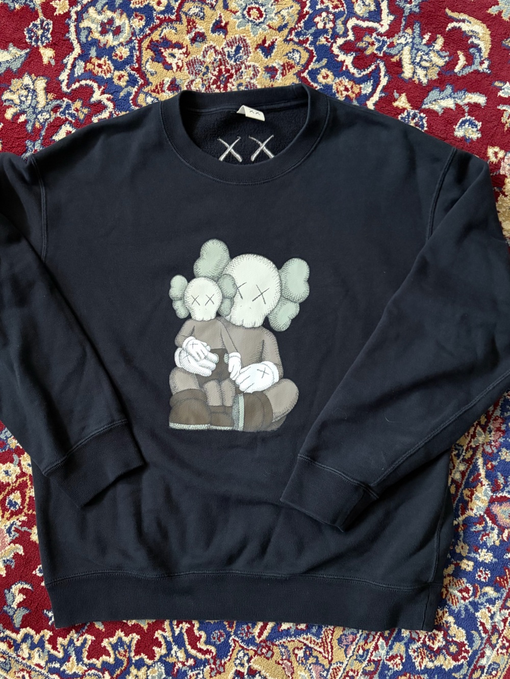 Men’s uniqlo black Kaws crewneck